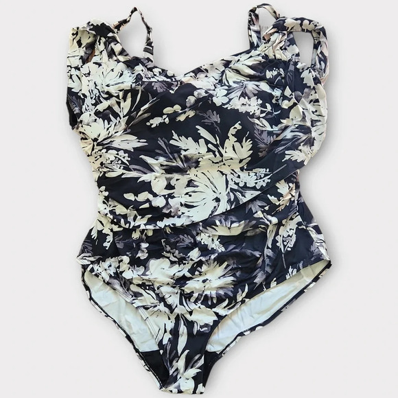 Swimsuits For All Floral One Piece Drape Size 32 - Picture 1 of 5